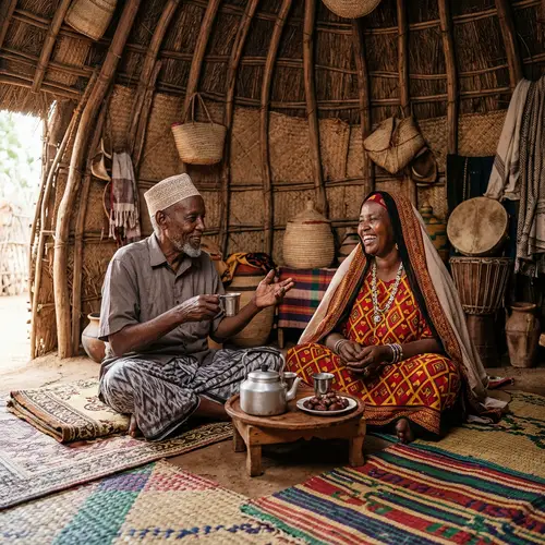 Traditional Somali Couple in Cozy Home