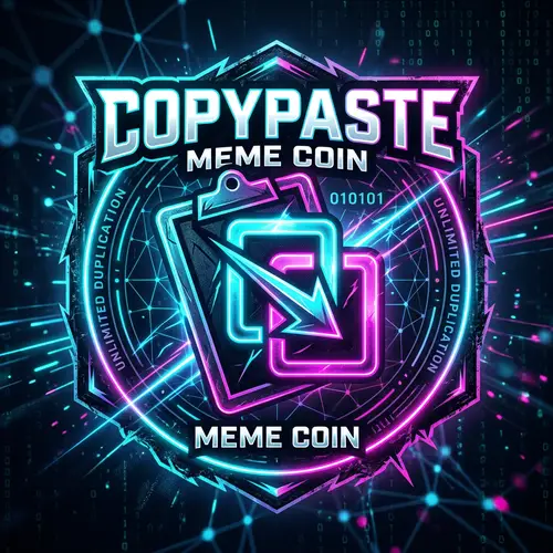 COPYPASTE Meme Coin Logo – Futuristic & Bold Design