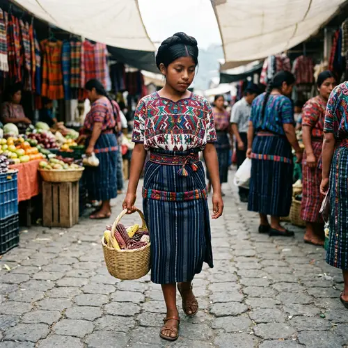 Mayan Girl from Guatemala with Traditional Clothing