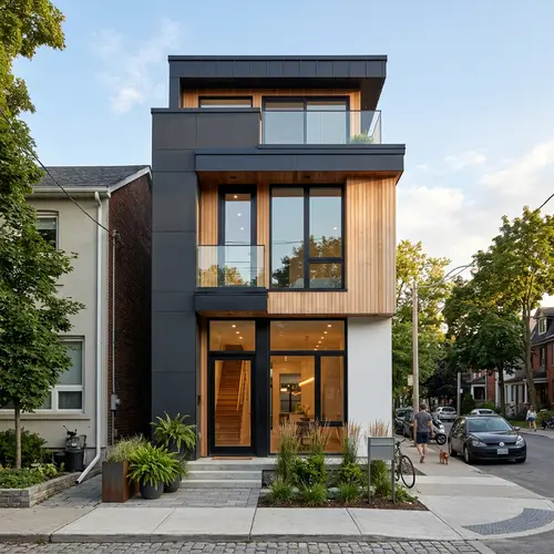 Modern 4x13 Exterior Narrow House Plans