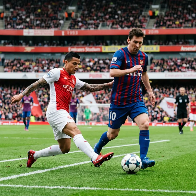 Messi and Neymar: Professional Football Players in Action Messi and Neymar: Professional Football Players in Action