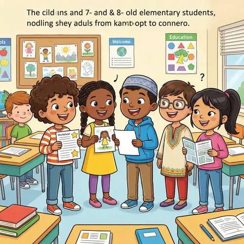 Diverse Elementary Students Excelling in Classwork