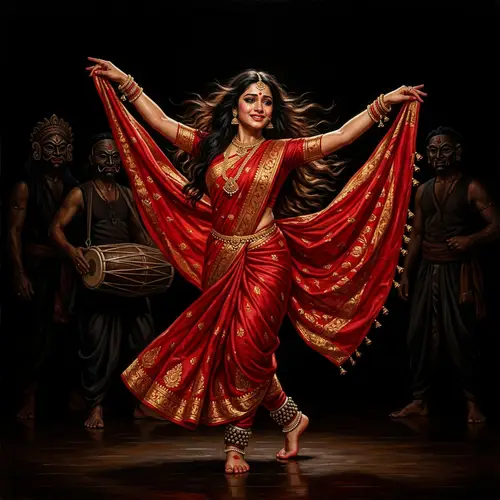 Mesmerizing Kathak Dance: A Hyper-Realistic Oil Painting