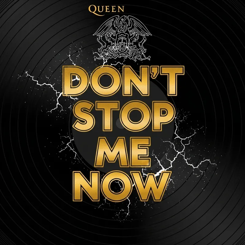 Vinyl Record T-Shirt Design: Don't Stop Me Now