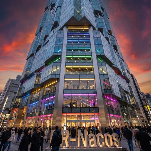 R-Nacos: Modern Glass and Steel Structure with Unique Lighting