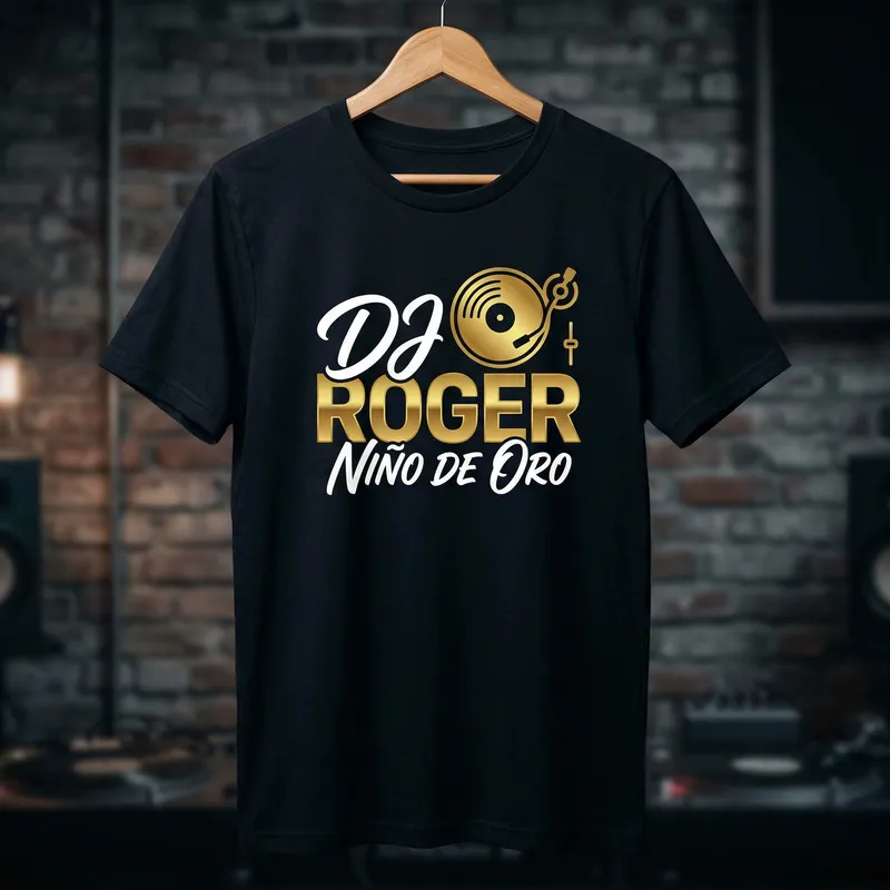 DJ Roger Niño de Oro Black T-Shirt