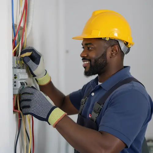 Professional Black Electrician at Work