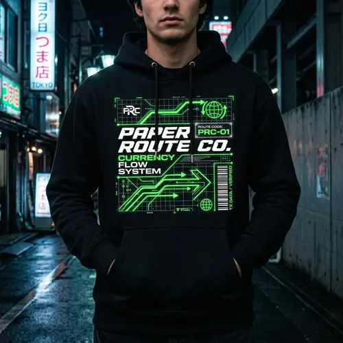 Futuristic Black Hoodie | PAPER ROUTE CO. Design