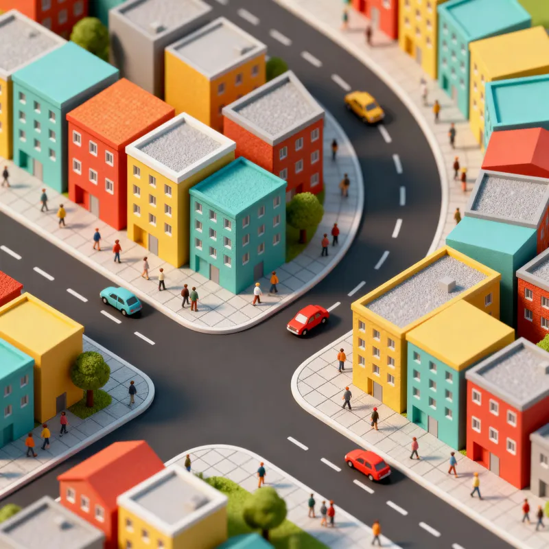 Vibrant Isometric Cityscape Design