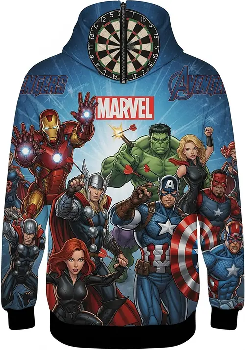 Marvel Avengers Dart Top - Zip Collar Design