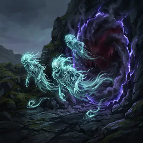 Luminous Evil Ghost Creatures Returning to Darkness