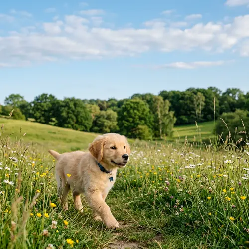 Golden Retriever Puppy Wallpaper - Serene HD Background