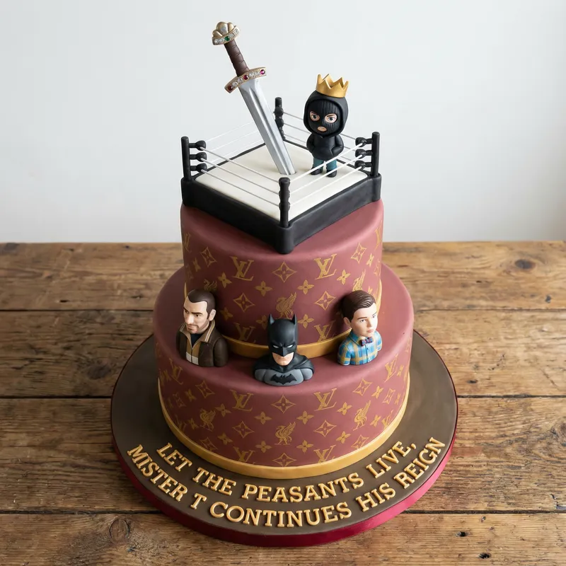 Unique Cake Design with WWE and Liverpool Themes