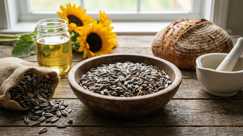 Sunflower Seeds in Rustic Bowl | Healthy Living