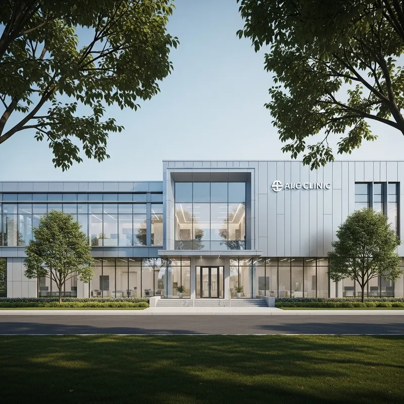 Modern AI Clinic Building Exterior Design