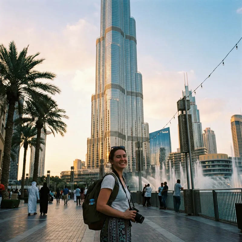 AI Image of Person at Burj Khalifa