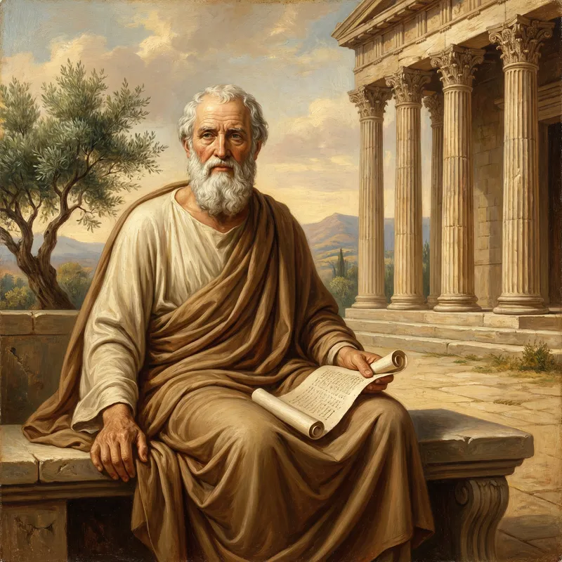 Oil Painting of Aristotle: Classical Realism Art