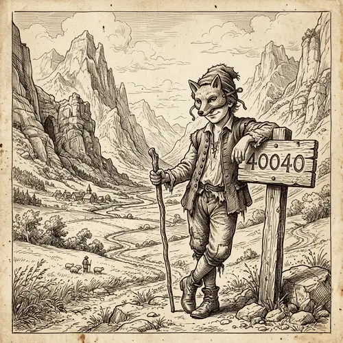 Whimsical 17th-Century Drawing of Model and Landscape