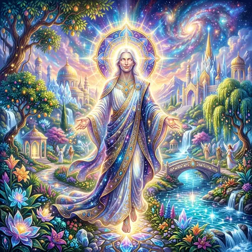 Ethereal Figure of Immense Power in Celestial Realm