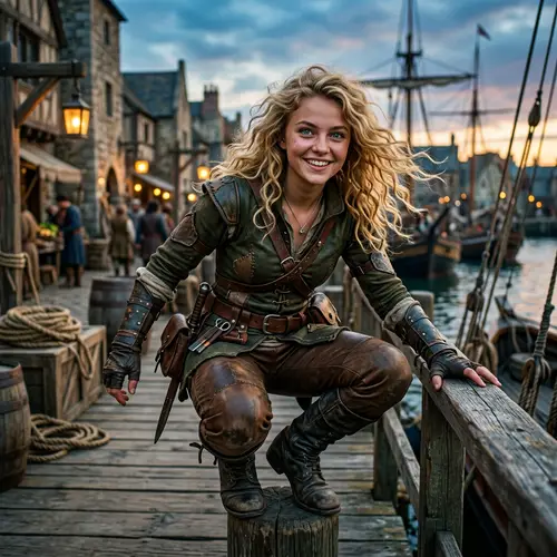 Blonde Human Rogue Girl - Adventurous Character Design