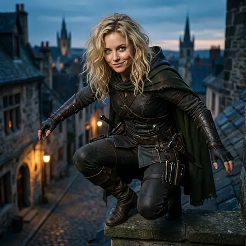 Blonde Hair Human Rogue Girl | Stealth Attire & Mystery