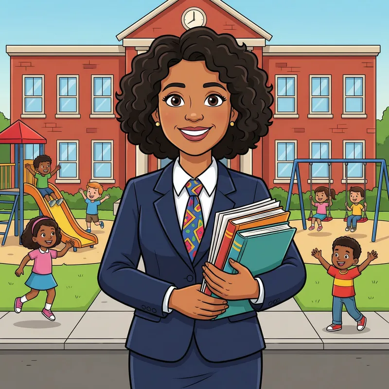 Hispanic School Principal Cartoon | Educational Leader Image Hispanic School Principal Cartoon | Educational Leader Image