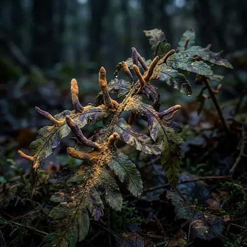 Zombie Fungus Infected Plant - Twisted Growth & Spores