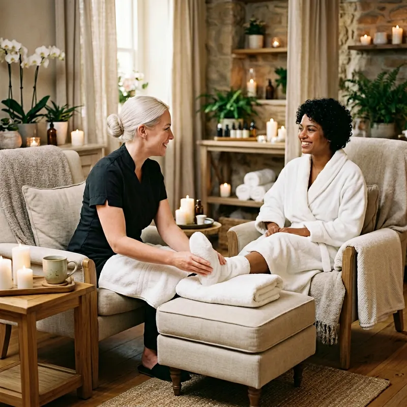 Lesbian Foot Massage in Serene Spa Setting