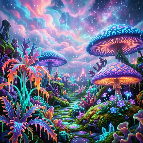 Psychedelic Acid Plants Garden - Unusual Neon Flora