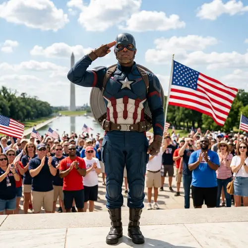 Captain America Saluting on a Sunny Day
