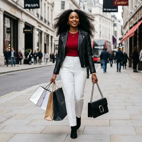 Stunning Black Woman in Fashionable Attire