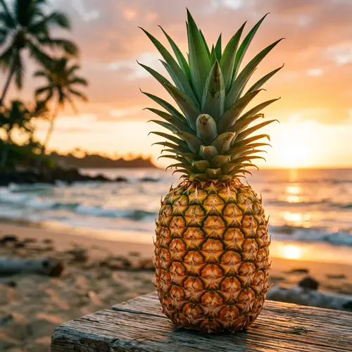 Vibrant Pineapple with Diamond Patterns | Tropical Fruit