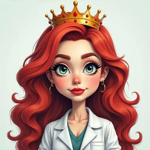 Cartoon of the X-Ray Queen with Red Tips