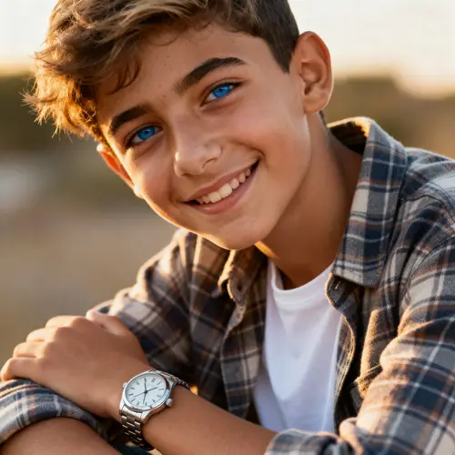 Charming Portrait of a Handsome Teen Boy