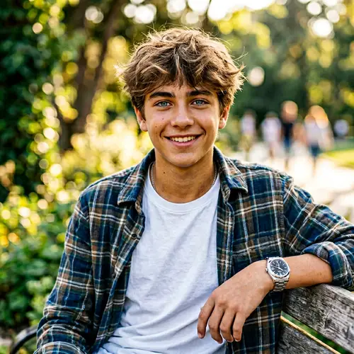 Charming Portrait of a Handsome Teen Boy