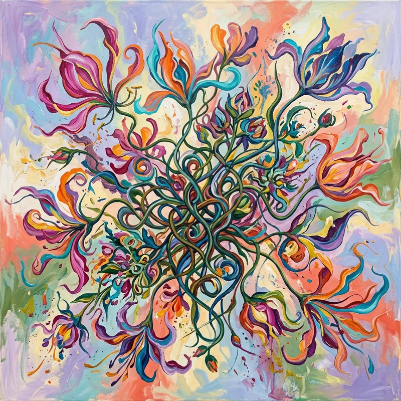 Exploratory Abstract Flowers: Diverse Shapes & Colors