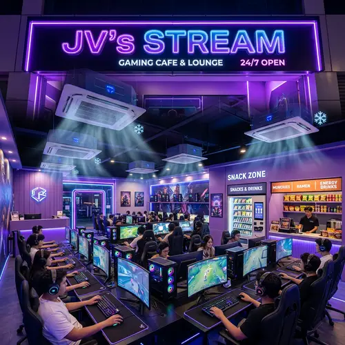 JV's STREAM Internet Cafe: Spacious Gaming Hub with 20 Computers