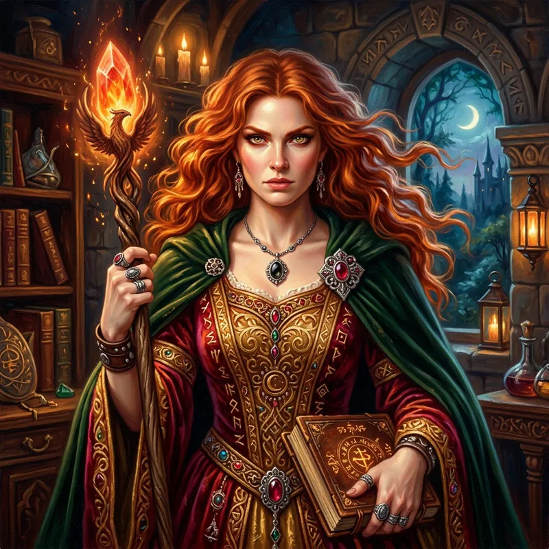 Triss Merigold Portrait: Fiery Red Hair and Intense Gaze | Fantasy Art
