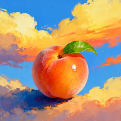 Vibrant Airbrushed Peach with Sunset Hues