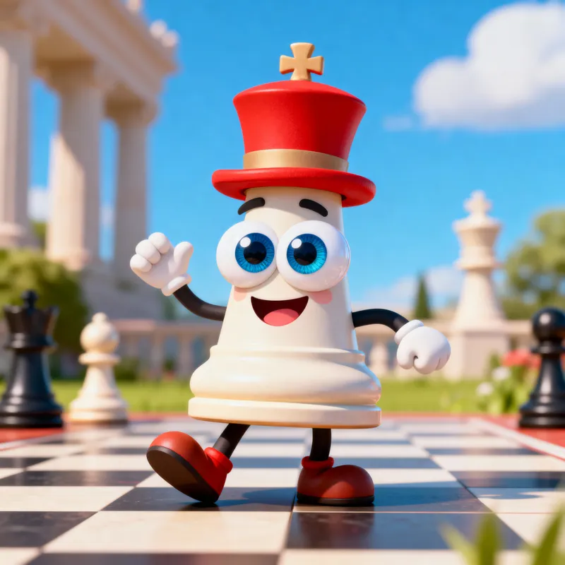 Goofy Chess Piece Character for Fun Play