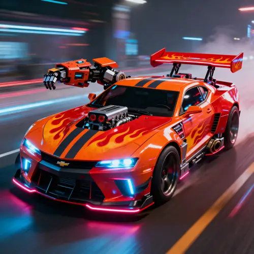 Hot Rod Transformer: Futuristic Sports Car Robot