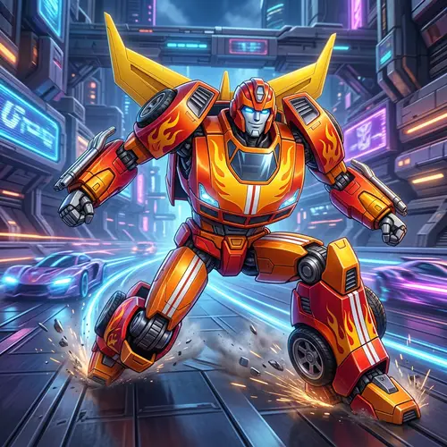 Hot Rod Transformer: Futuristic Sports Car Robot