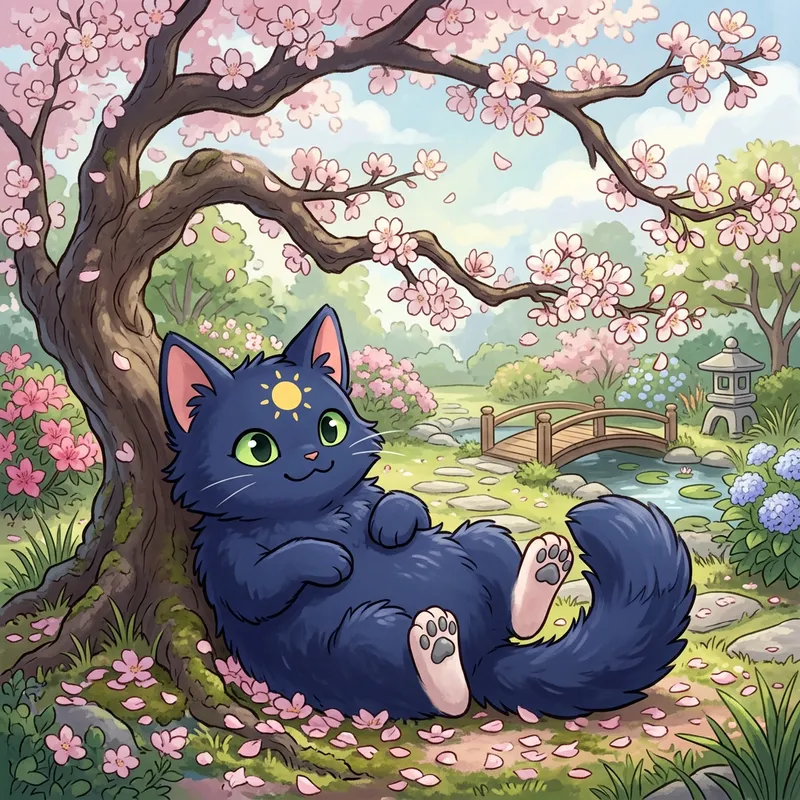 Nemona from Pokemon Barefoot - Tranquil Garden Scene