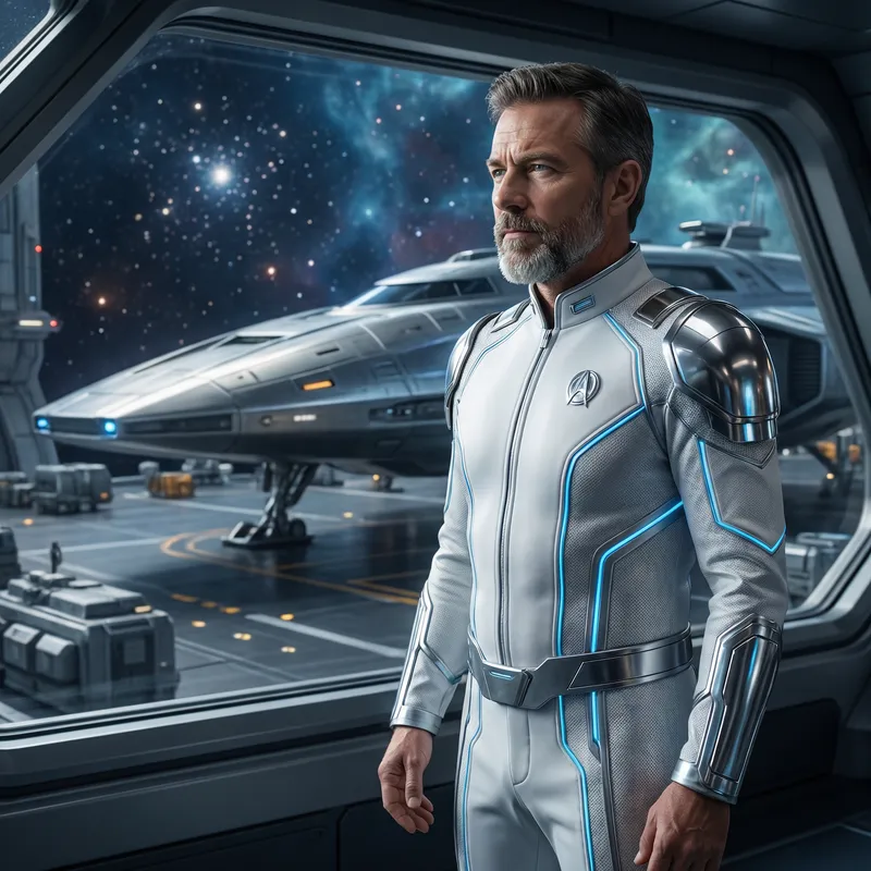 White Futuristic Starship Captain | Space Explorer