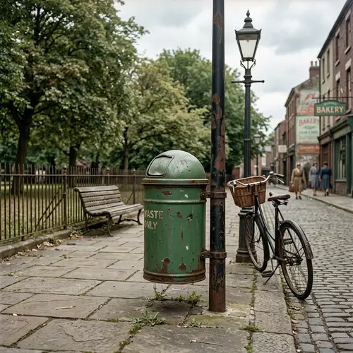 Vintage Trash Bin: Nostalgic Reminiscence of Bygone Era