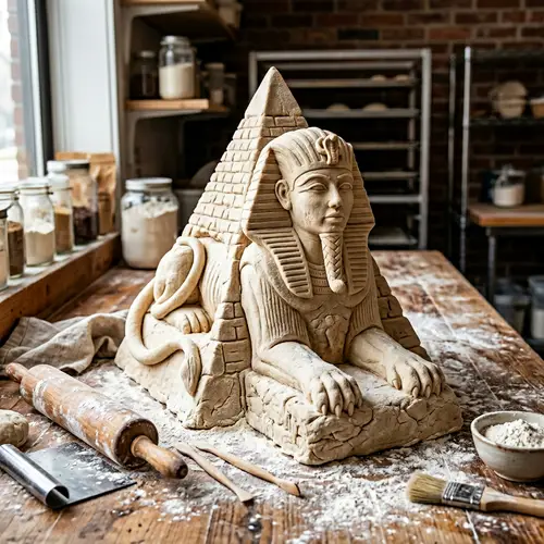 Sphinx-Themed Dough Pyramid | Creative Culinary Scene