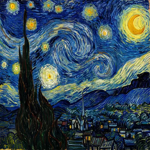 Starry Night Sky in Van Gogh's Style