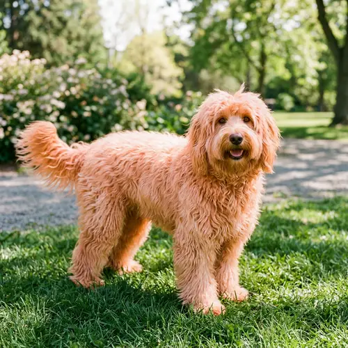 Unusual Peach Fluffy Dog | Vibrant and Unique Canine