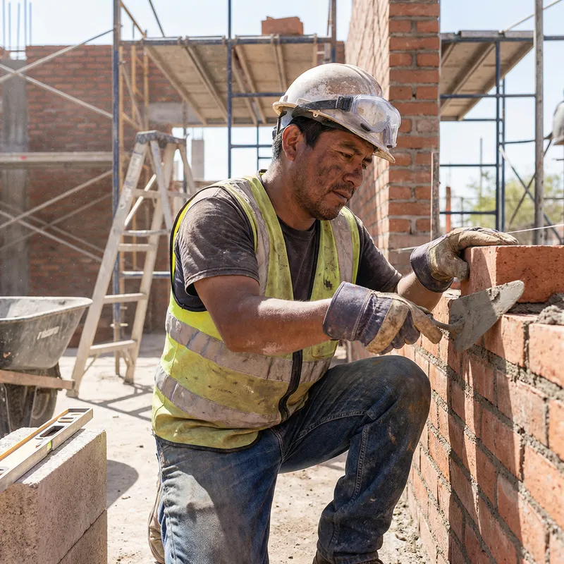 Mason at Construction Site