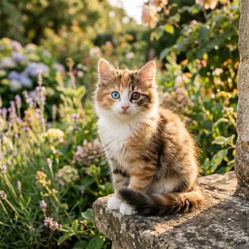 Unique Feline with Blue and Brown Eyes